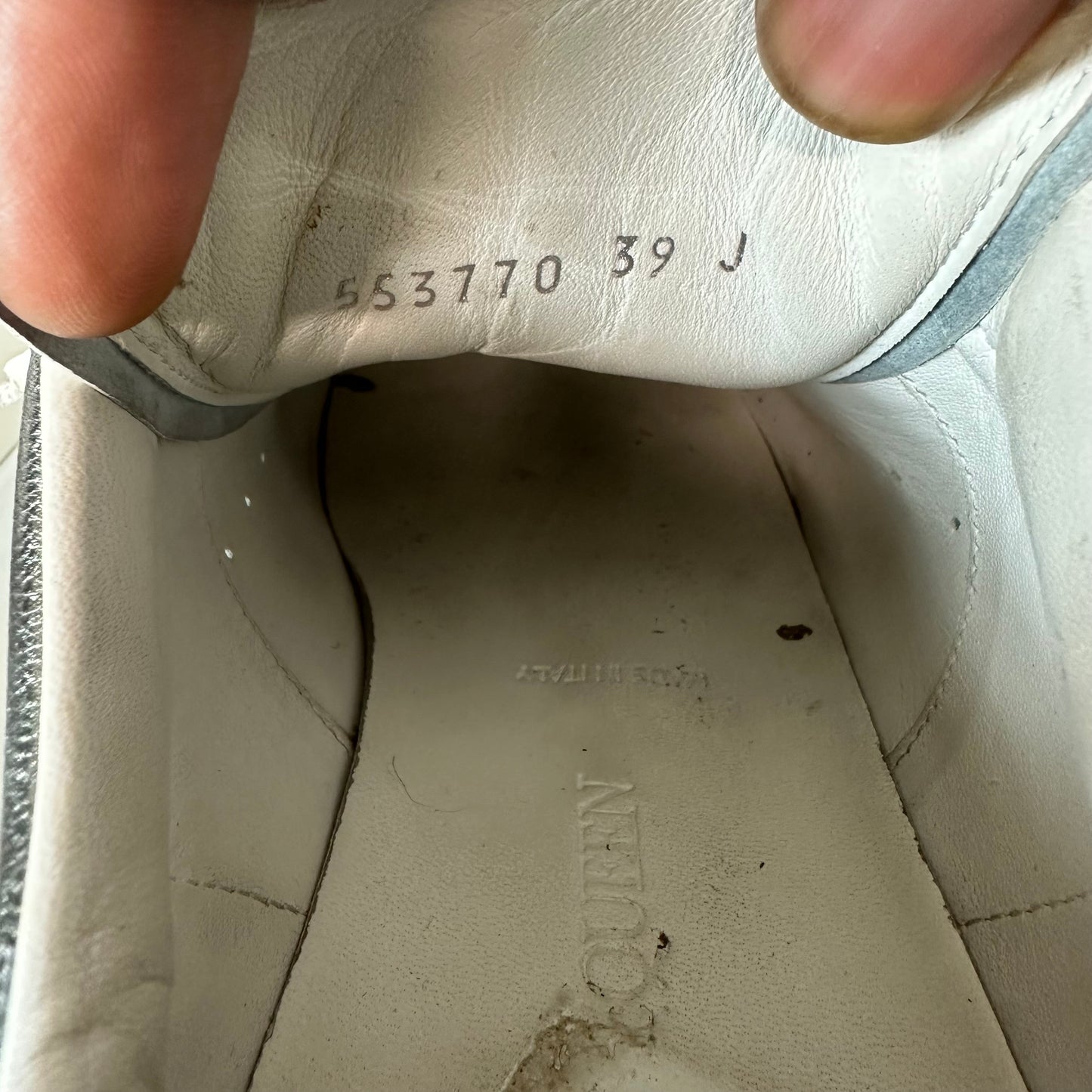 Alexander Mcqueen Silver Tab White Sneaker Sz 6.5 (39)