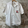 Casablanca Embroidered Logo White Button Up Shirt Sz XL