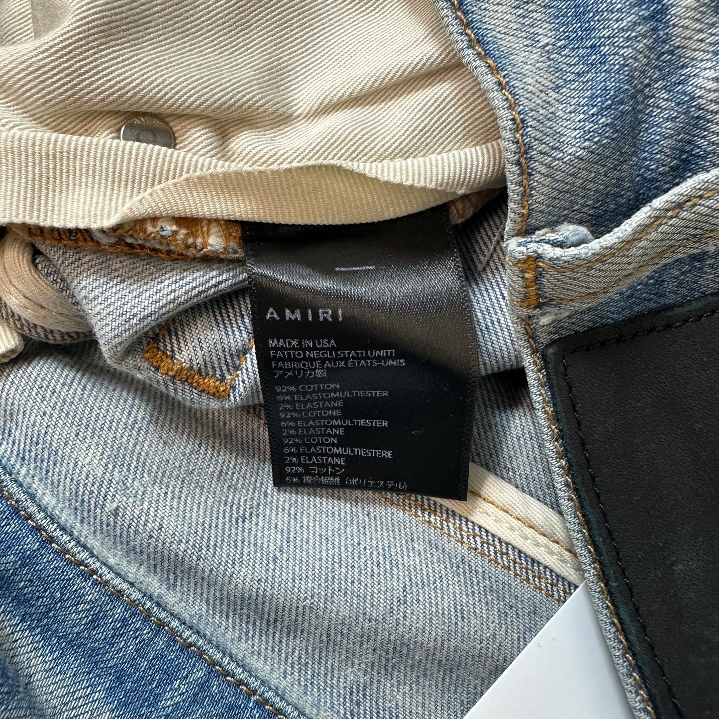 Amiri Cherub Angel Logo Blue Denim Jeans Sz 32