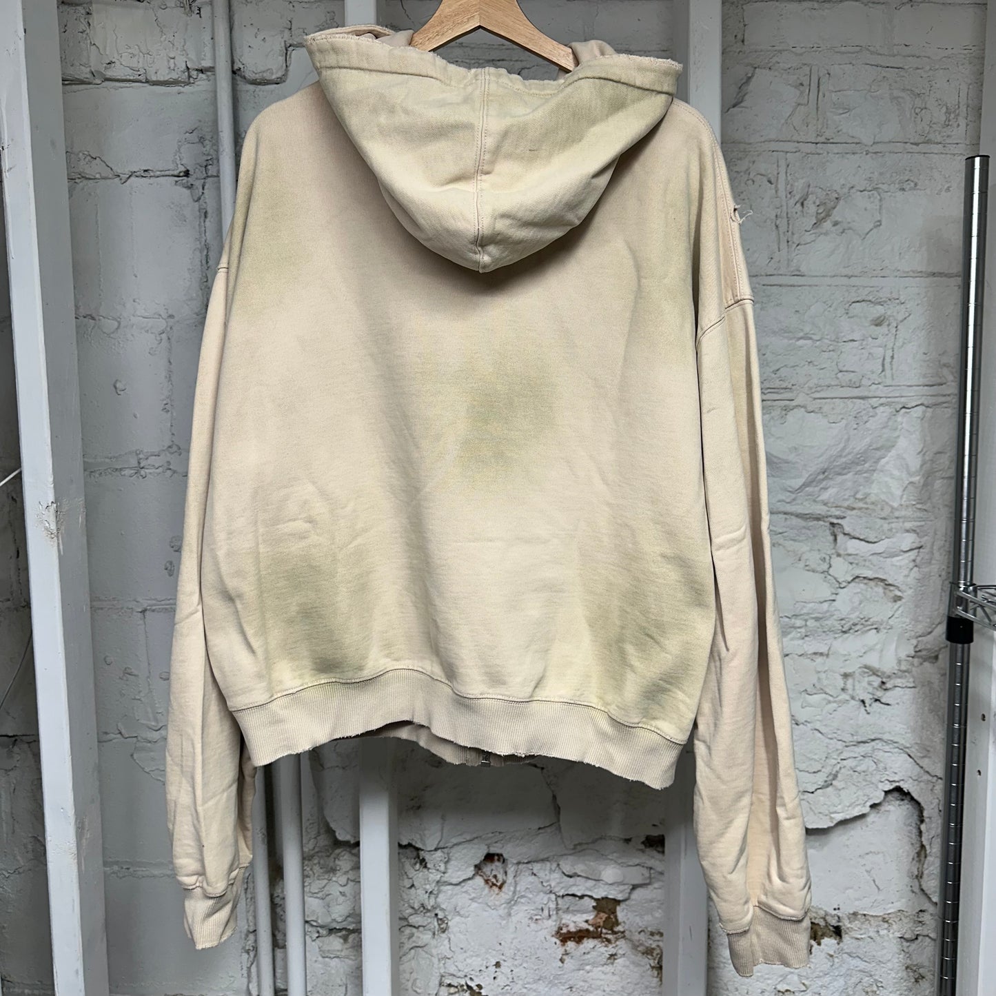 Vale Garden Beige Zip Up Hoodie Sz XL