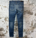 Amiri MX1 Orange Suede Dark Blue Denim Jeans Sz 33