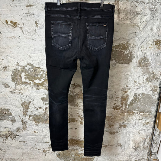 Amiri Distressed Faded Black Denim Jeans Sz 38