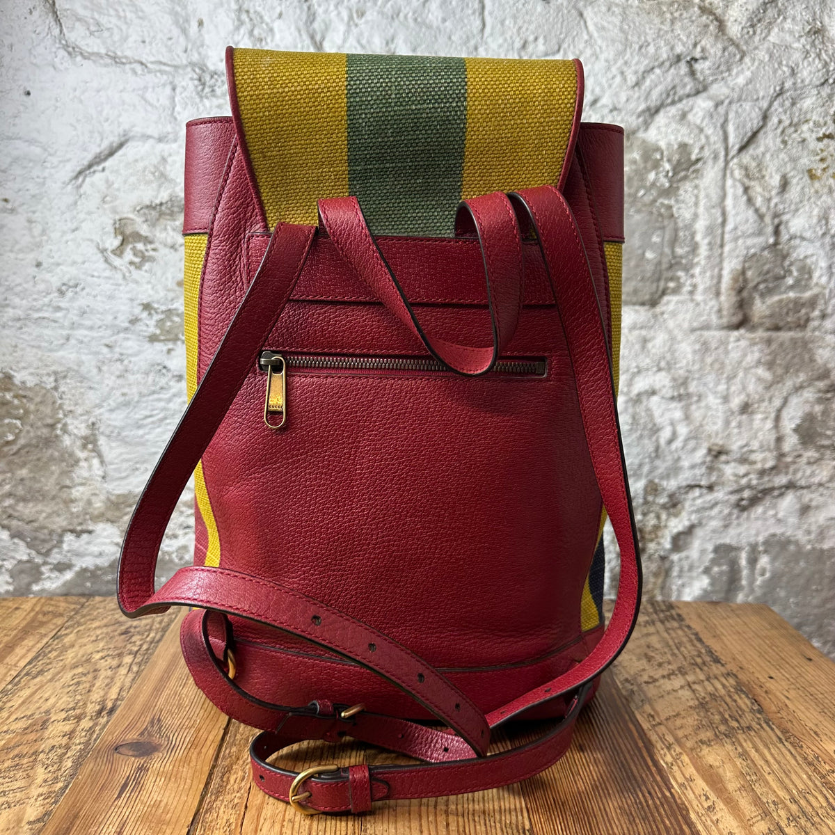 Gucci Multicolor Stripes Canvas Baiadera Backpack