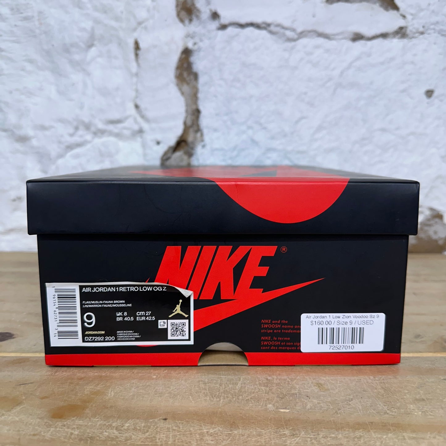 Air Jordan 1 Low Zion Voodoo Sz 9
