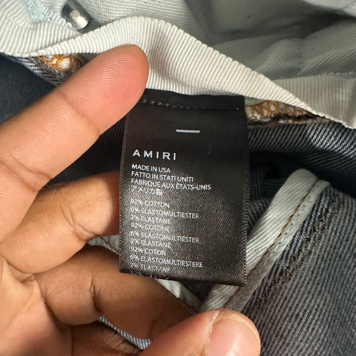 Amiri Knee Hole Washed Blue Denim Jeans Sz 30