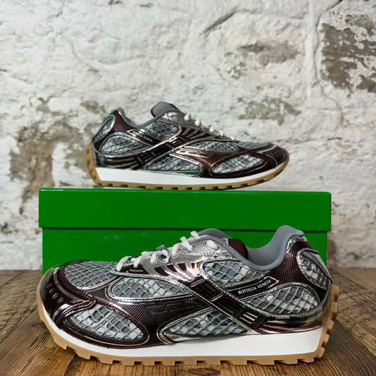 Bottega Veneta Burgundy Silver Orbit Sneaker Sz 8 (41) DS