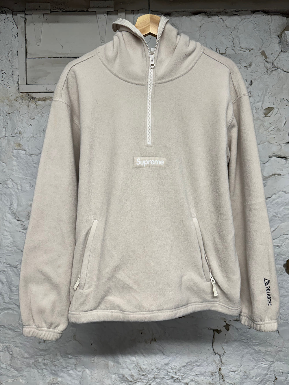 Supreme Polartec Cream Fleece Jacket Sz M