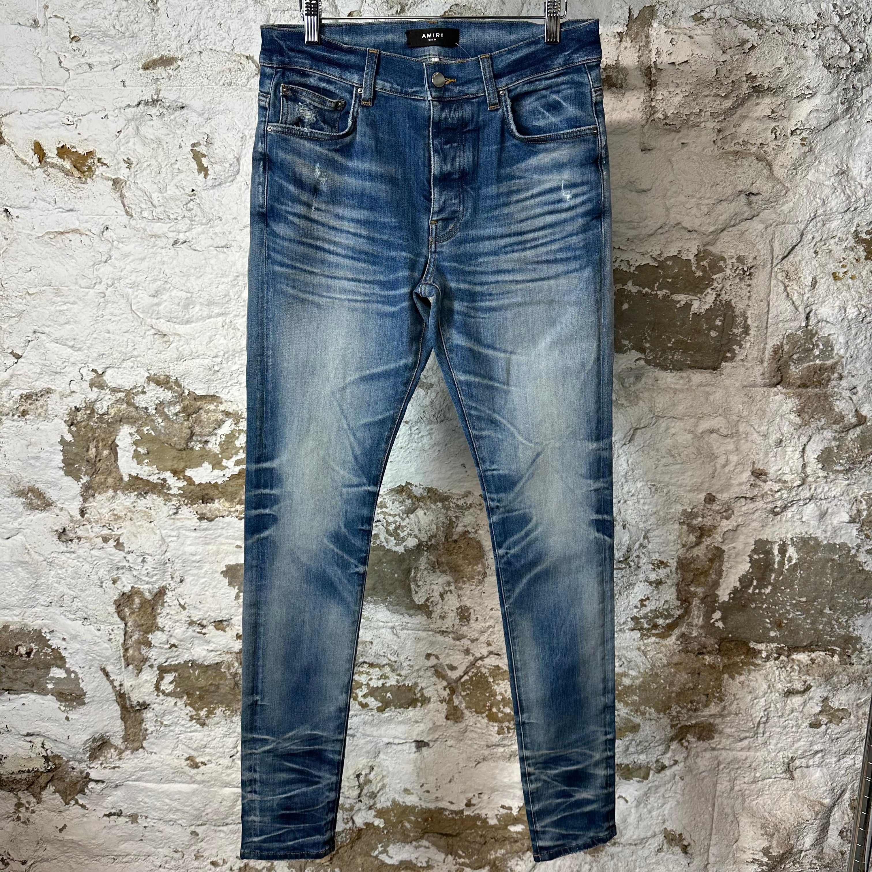 Amiri Plain Blue Honeycomb Denim Jeans Sz 31