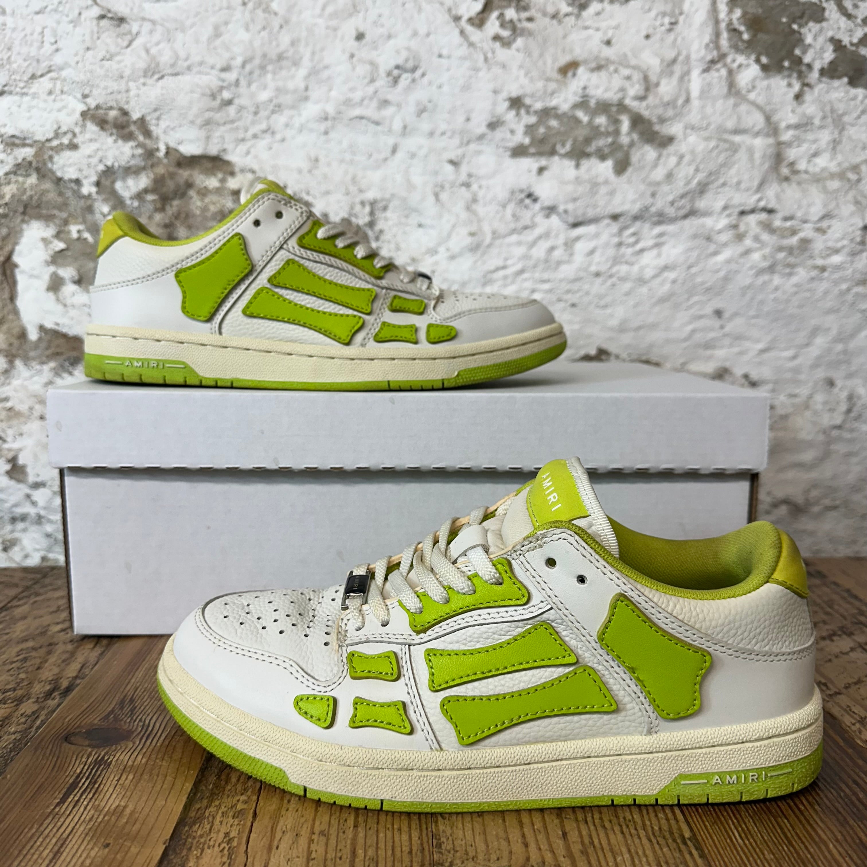 Amiri Neon Green Skeleton White Sneaker Sz 5 (37)