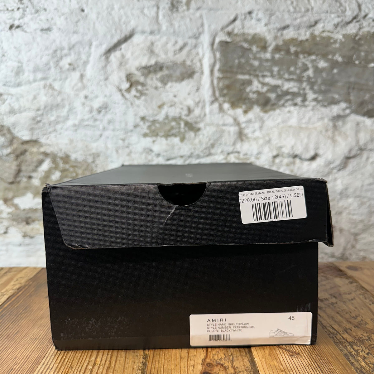 Amiri White Skeleton Black White Sneaker Sz 12 (45)