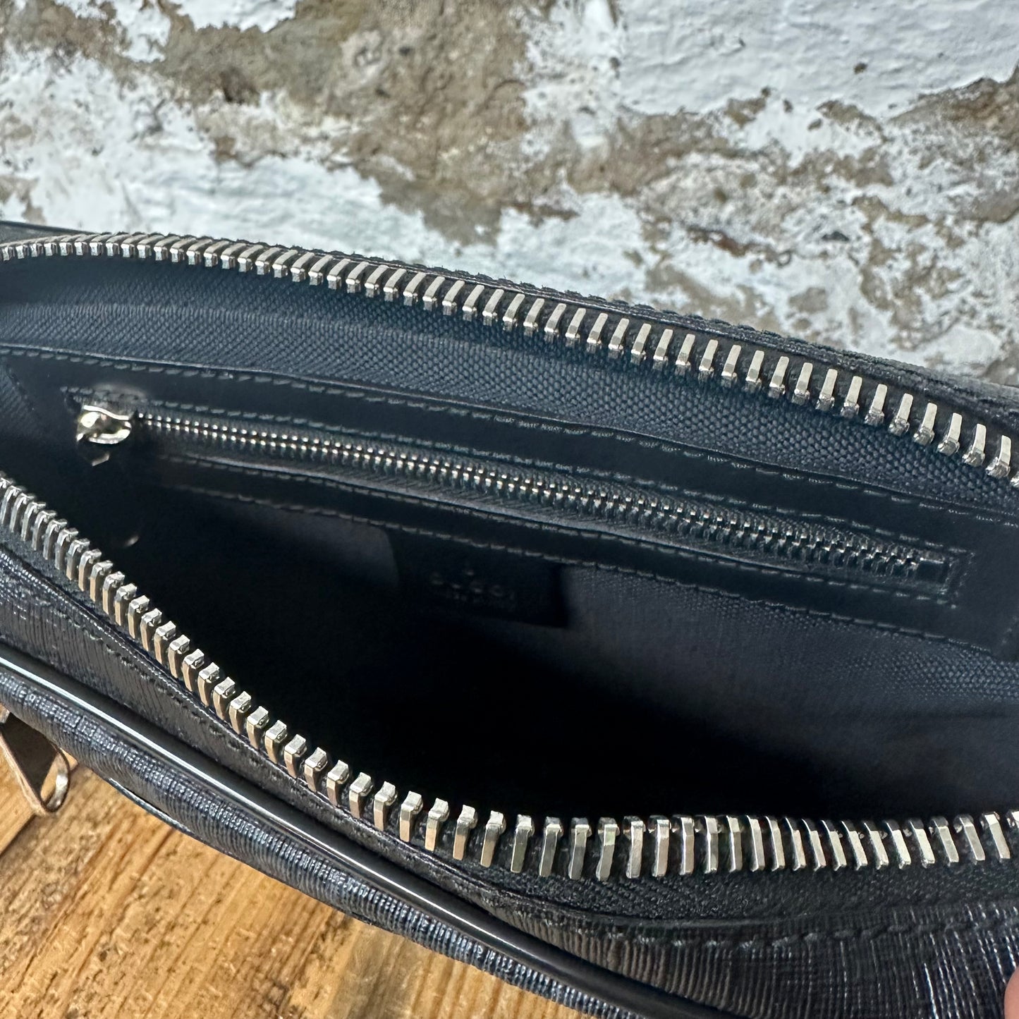Gucci Black GG Supreme Waist Bag