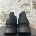 Chanel Silver CC Triple Black Trainer Sneaker Sz 8 (41)