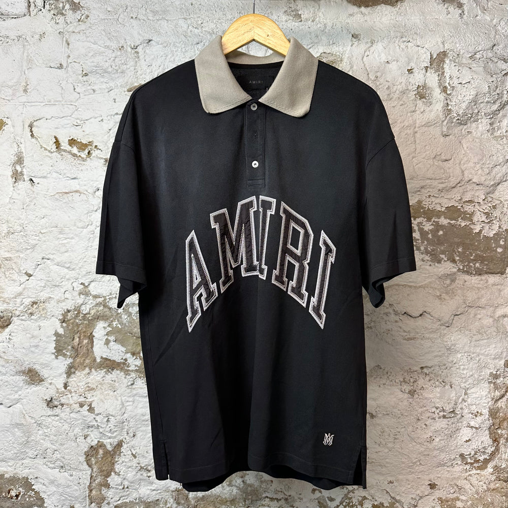 Amiri Vintage Spellout Polo Shirt Black Sz M