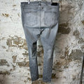 Amiri Knee Rip Grey Shotgun Denim Jeans Sz 40
