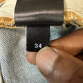 Amiri Crystal MA Quadstitch Blue Denim Jeans Sz 34