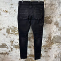 Amiri Varsity 22 Patch Black Denim Jeans Sz 38