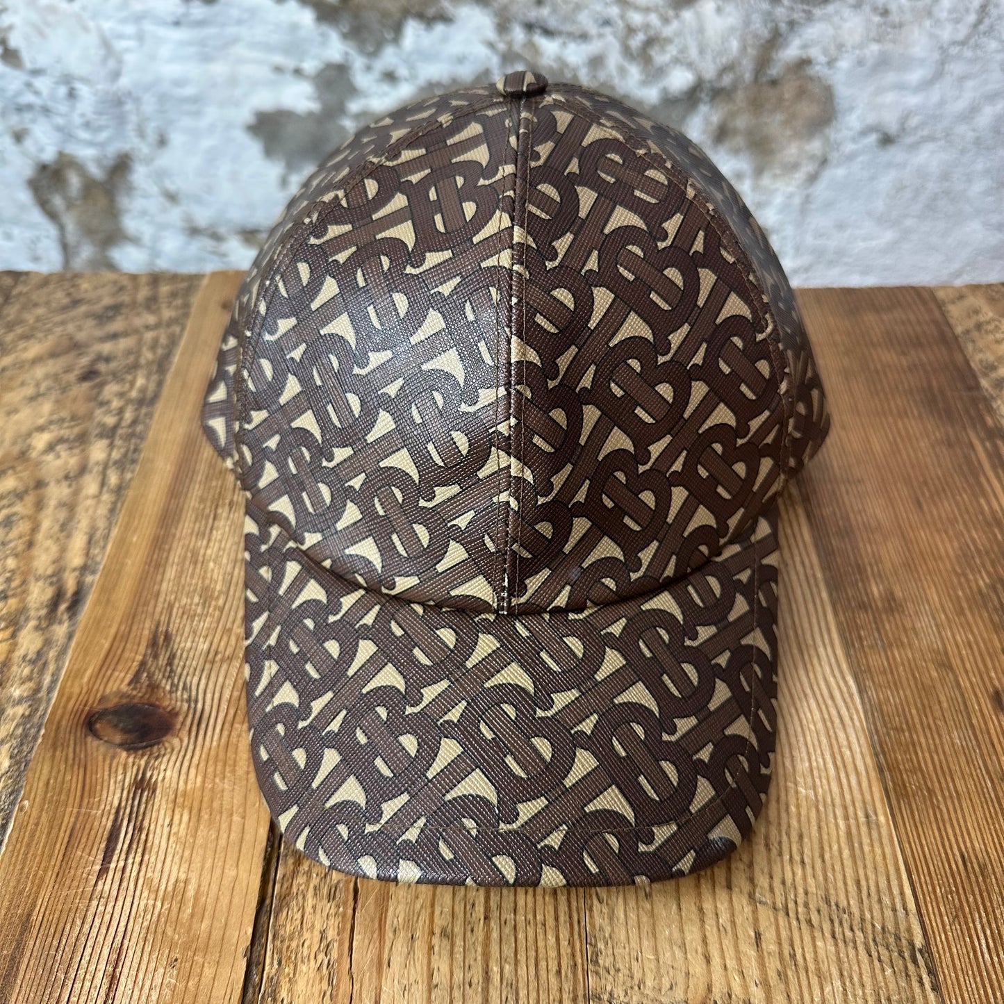 Burberry Brown TB AOP Logo Hat Sz L