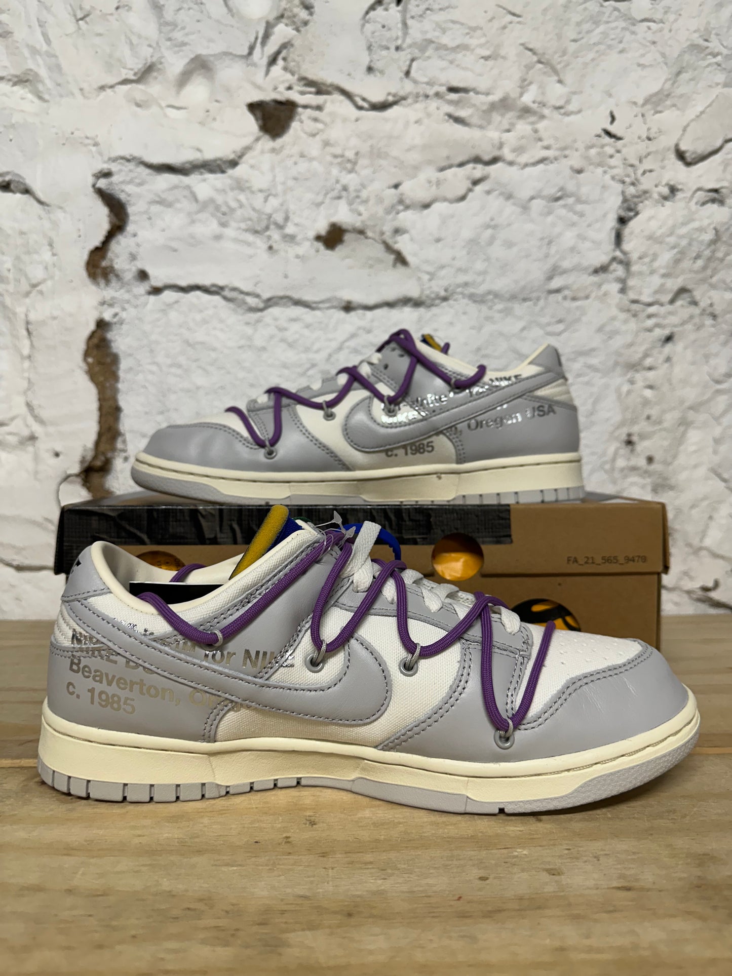 Nike Dunk Low Off White Lot 48 Sz 9.5 DS