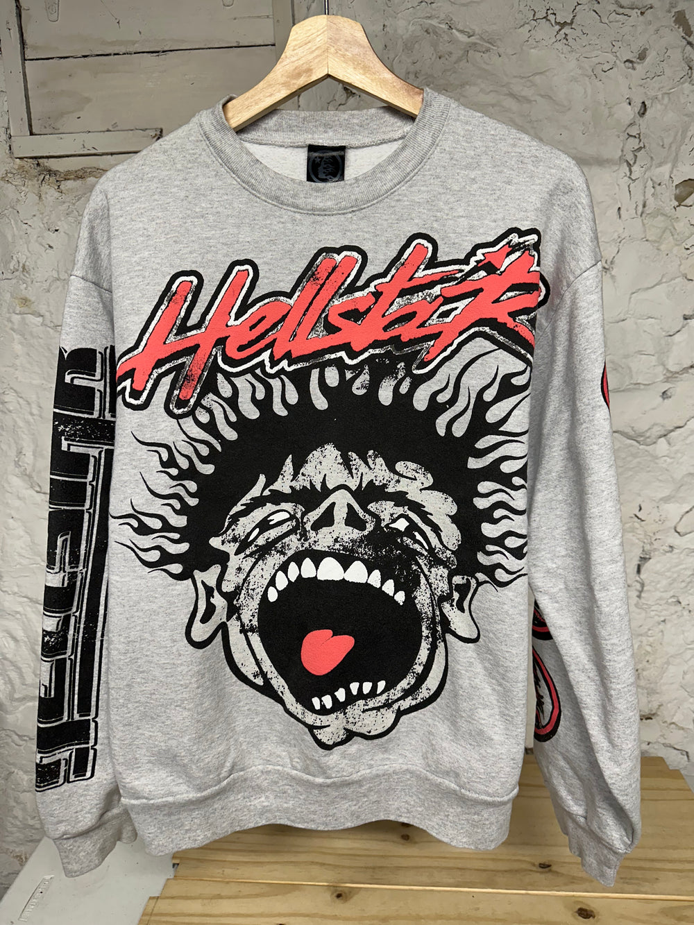 Hellstar Heaven Sounds Gray Crewneck Sz M