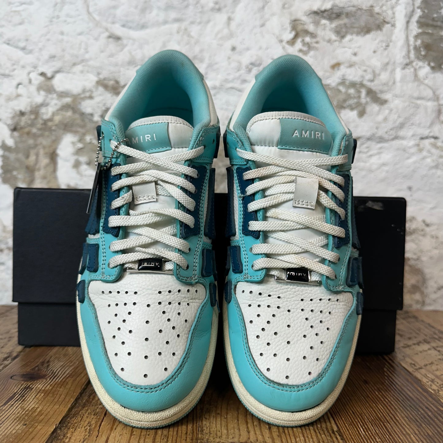 Amiri Navy Skeleton White Teal Blue Sneaker Sz 7 (40)