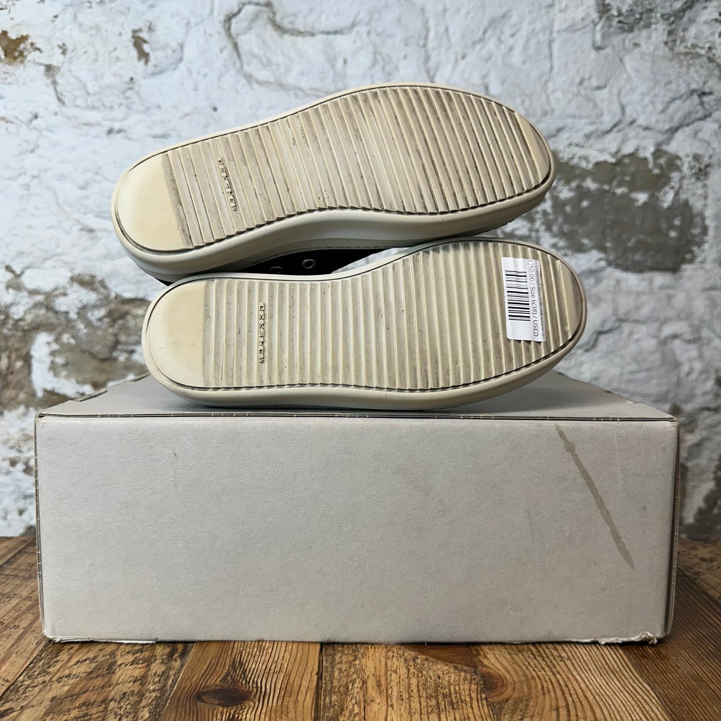 Rick Owens High Black Puffer Milk Sneaker Sz 6 (38)
