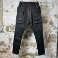 Rick Owens Black Waxed Canvas Creatch Pants Sz M