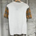 Burberry Sleve Plaid White T-Shirt Sz XS