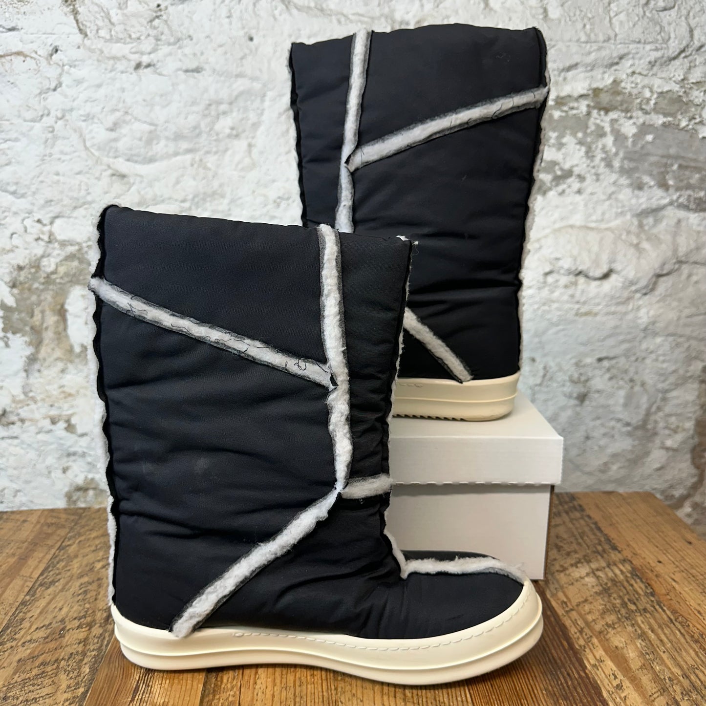 Rick Ownes Fur Lined Puffer Boots Sz 9 (42) No Box