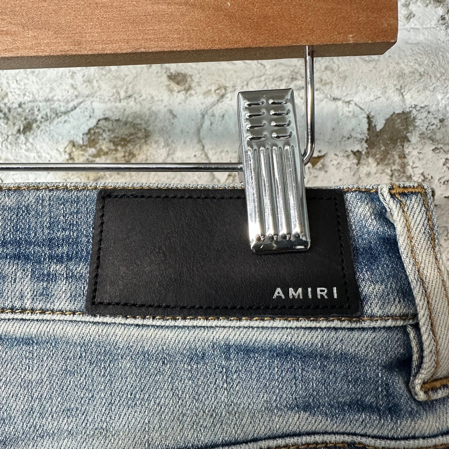 Amiri Plaid Patch Thrasher Blue Denim Jeans Sz 31