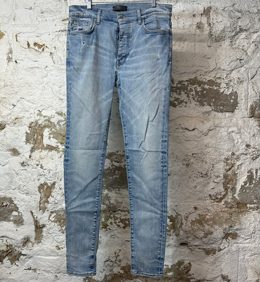 Amiri Plain Blue Denim Jeans Sz 34