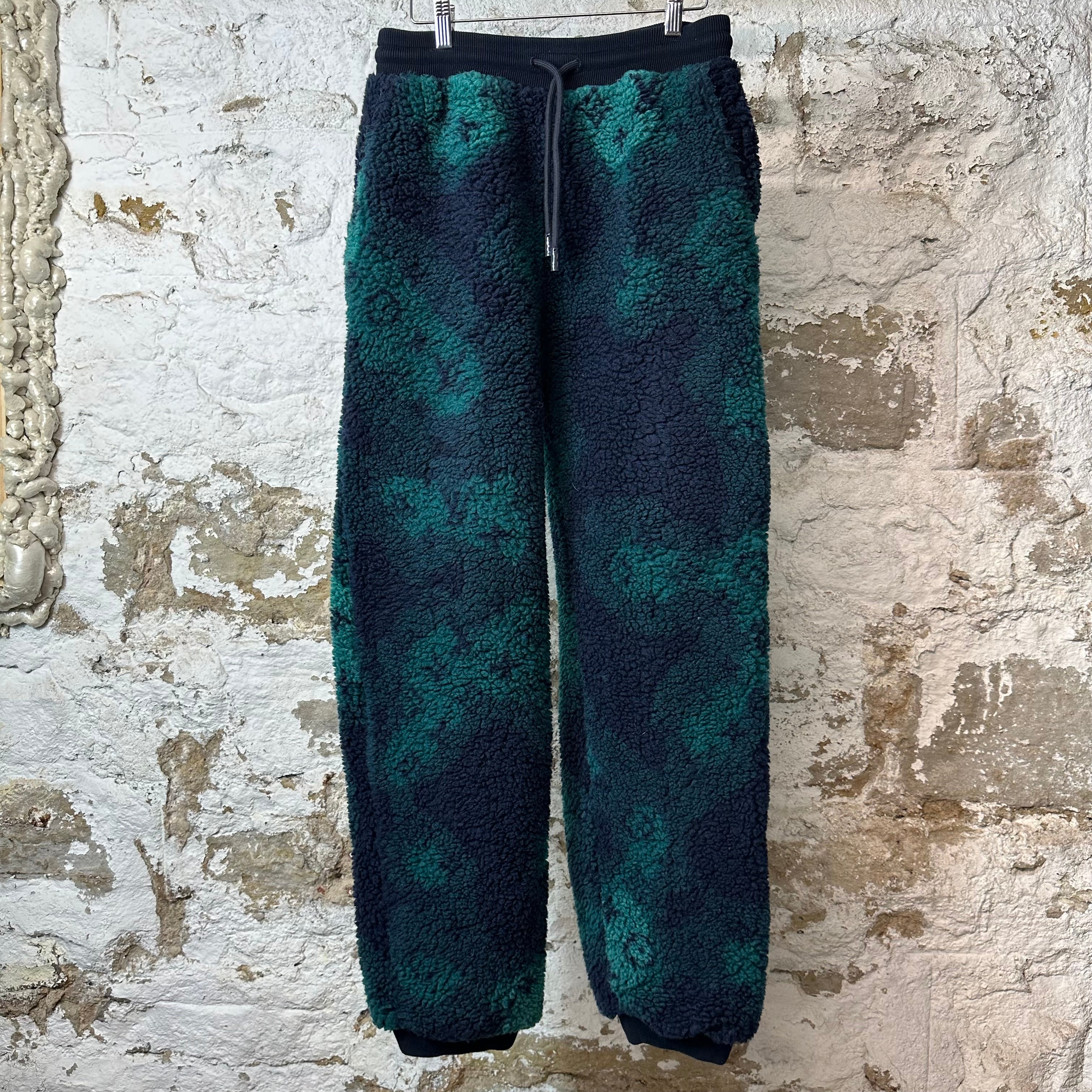 Louis Vuitton Green Camo Monogram Fleece Sweatpants Sz M