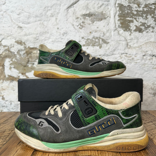 Gucci Ultrapace Gray Green Sneaker Sz 9