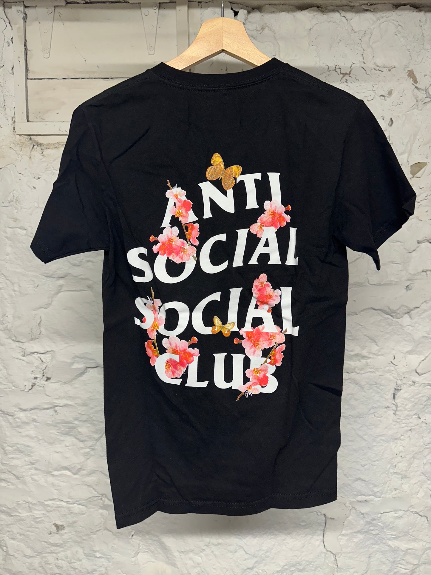 ASSC Flowers White Black T-Shirt Sz S