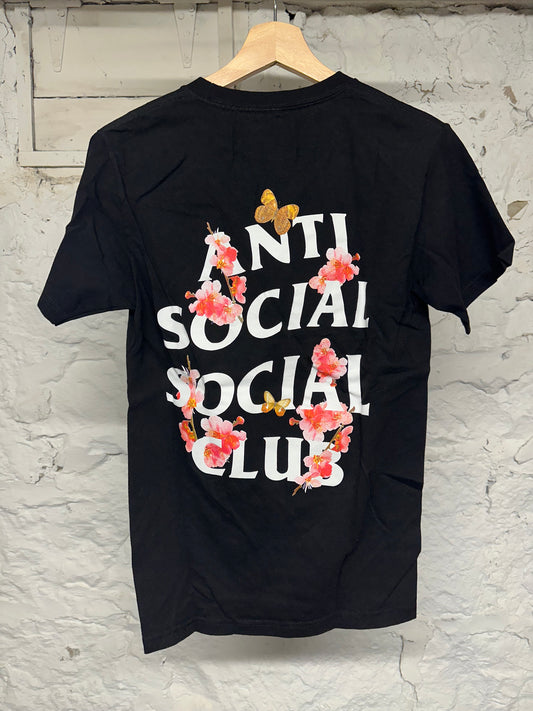ASSC Flowers White Black T-Shirt Sz S
