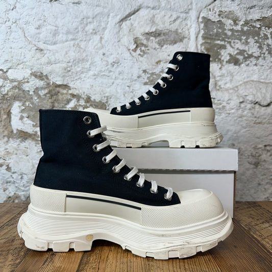 Alexander Mcqueen High Black White Tread Boot Sz 8 (41)