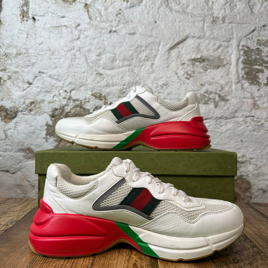 Gucci Rython White Red Green Sneaker Sz 10.5