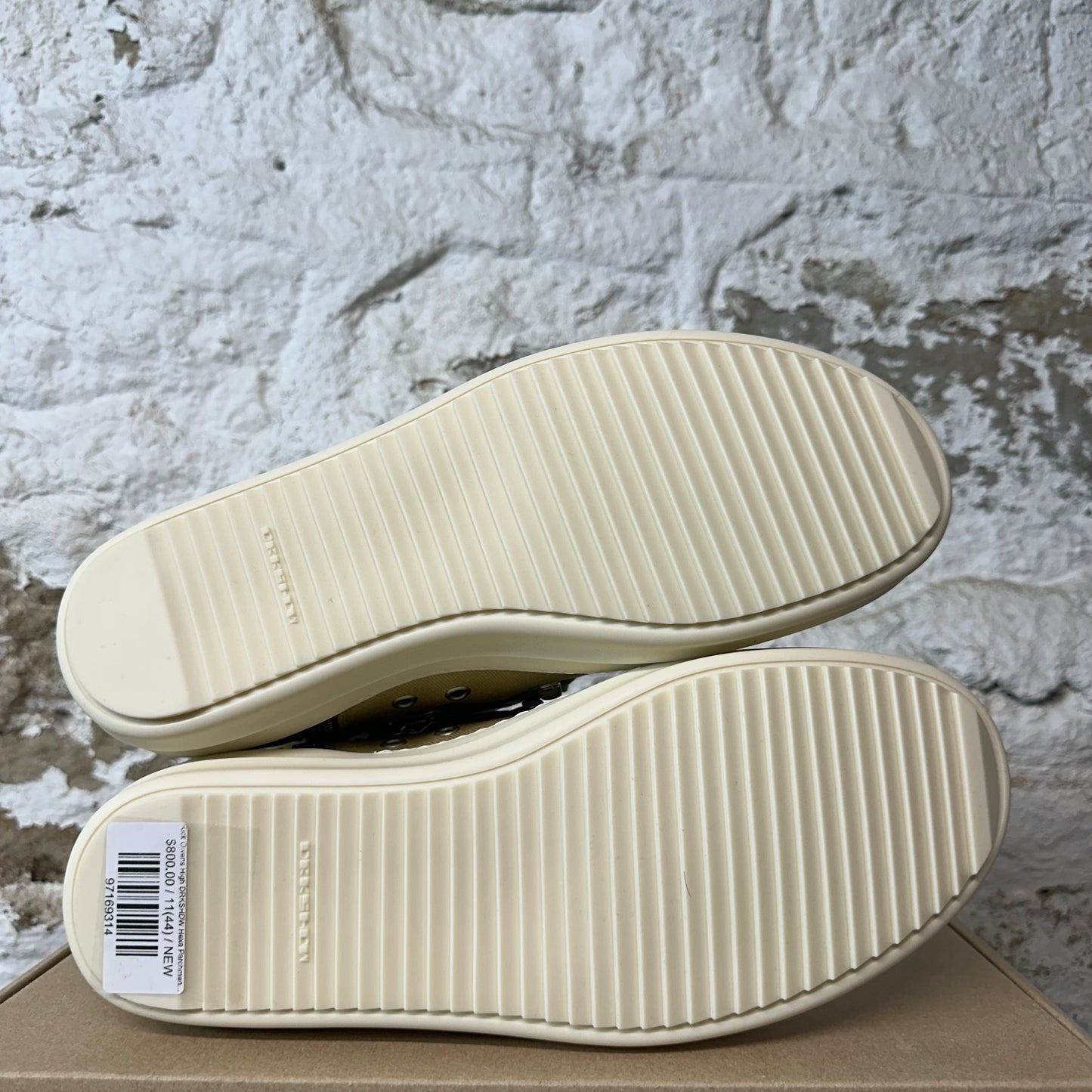 Rick Owens High DRKSHDW Hexa Parchment Milk Sneaker DS