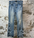 Amiri Paint Splatter Flare Blue Denim Jeans Sz 33