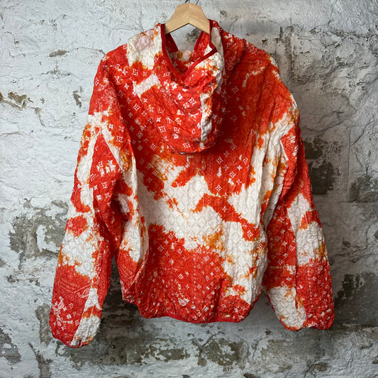Louis Vuitton Orange Bandana Bleached Monogram Jacket Sz L (50)