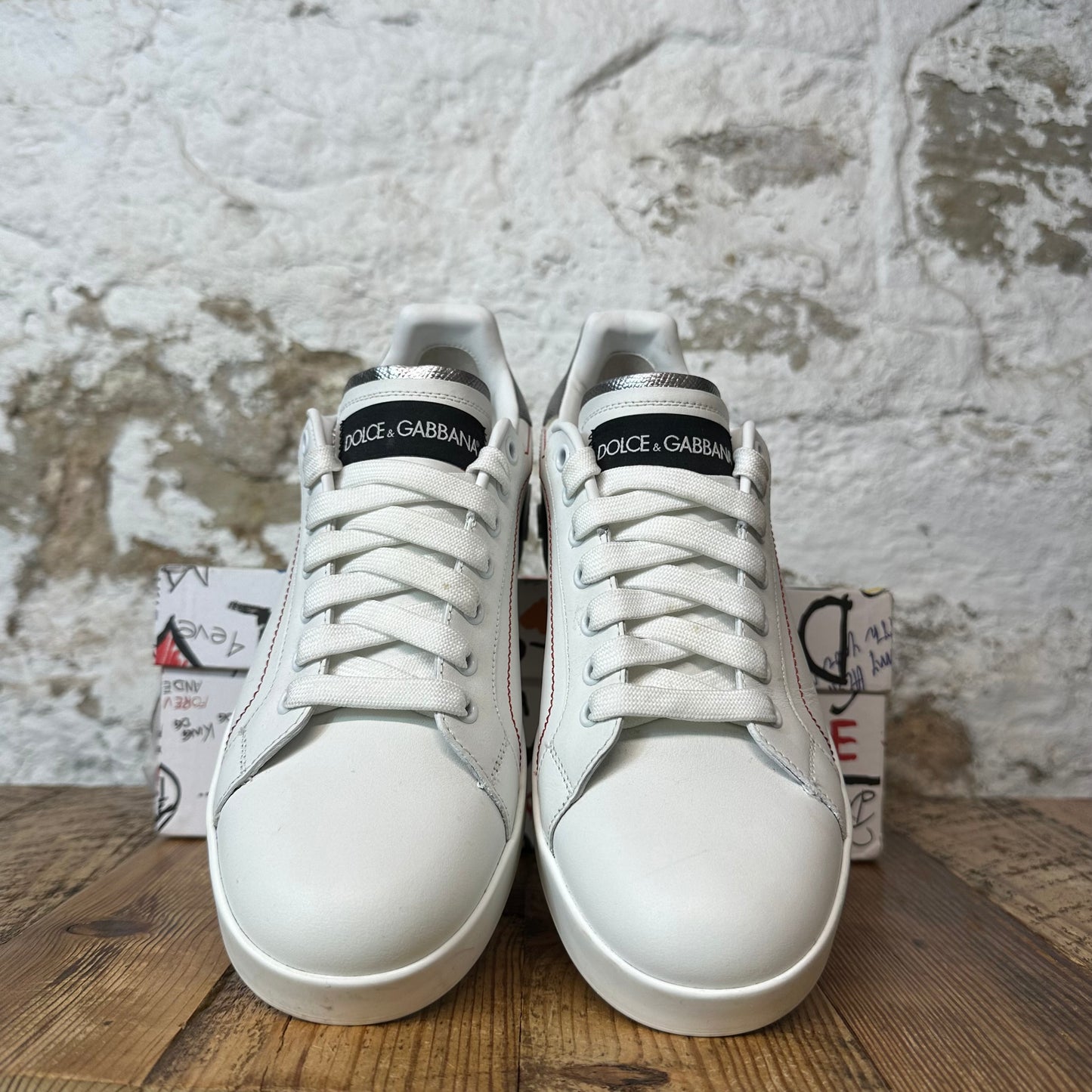 Dolce Gabbana Black White Portofino Sneaker Sz 6.5 (39.5)