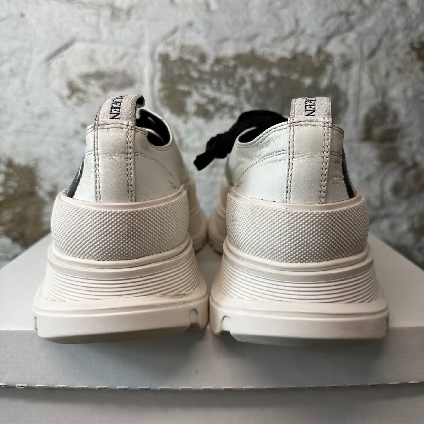 Alexander McQueen Low Black Spellout White Tread Boot Sz 11 (44)
