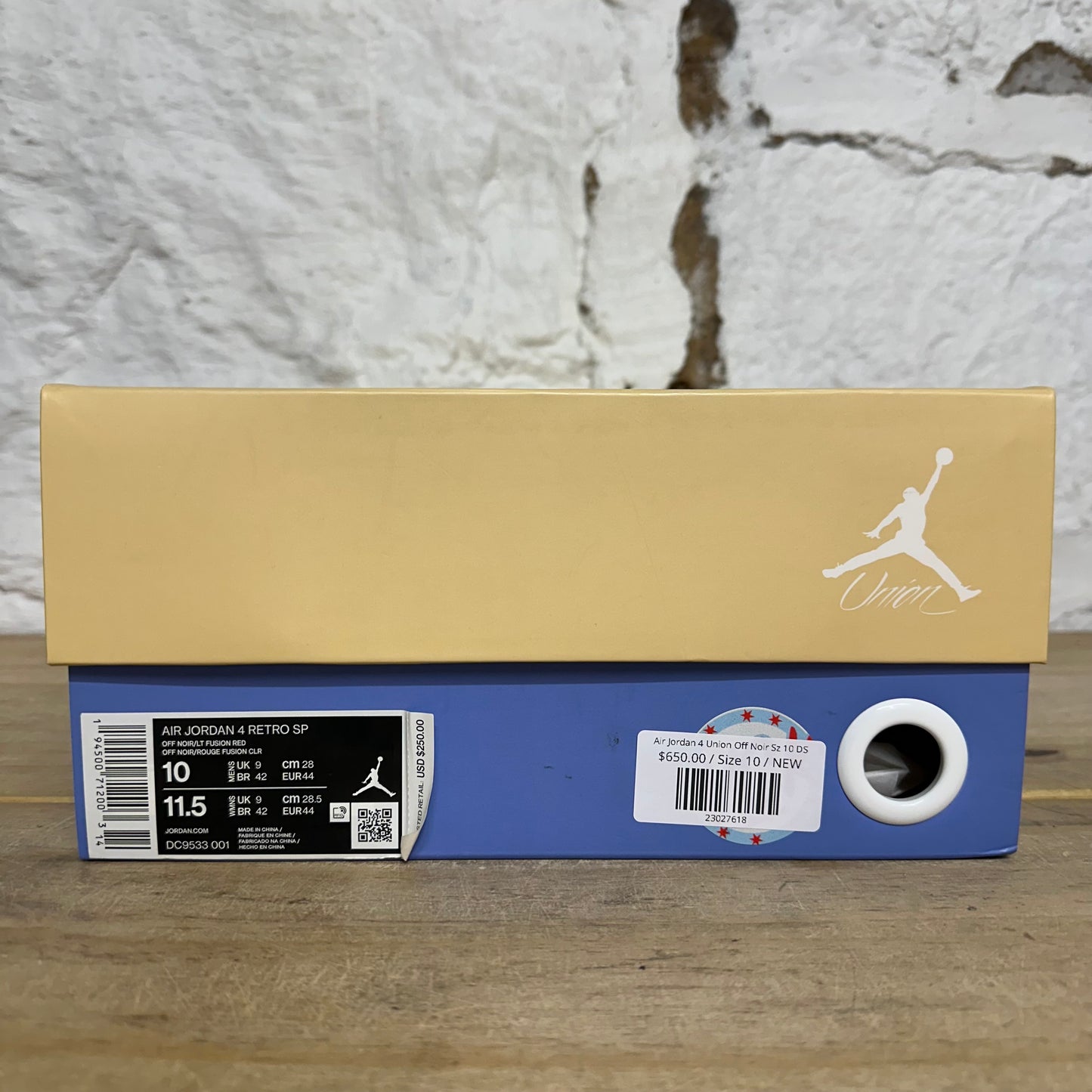Air Jordan 4 Union Off Noir Sz 10 DS