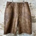 Bottega Desires Brown Leather Shorts Sz 34