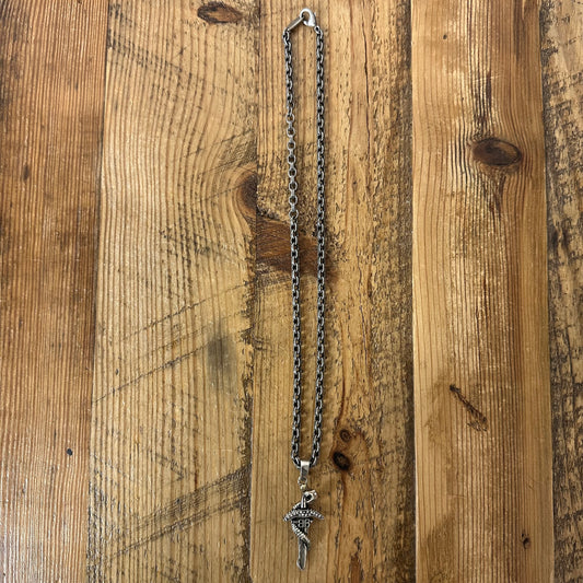 Balenciaga Goth Snake Silver Necklace W/ Box