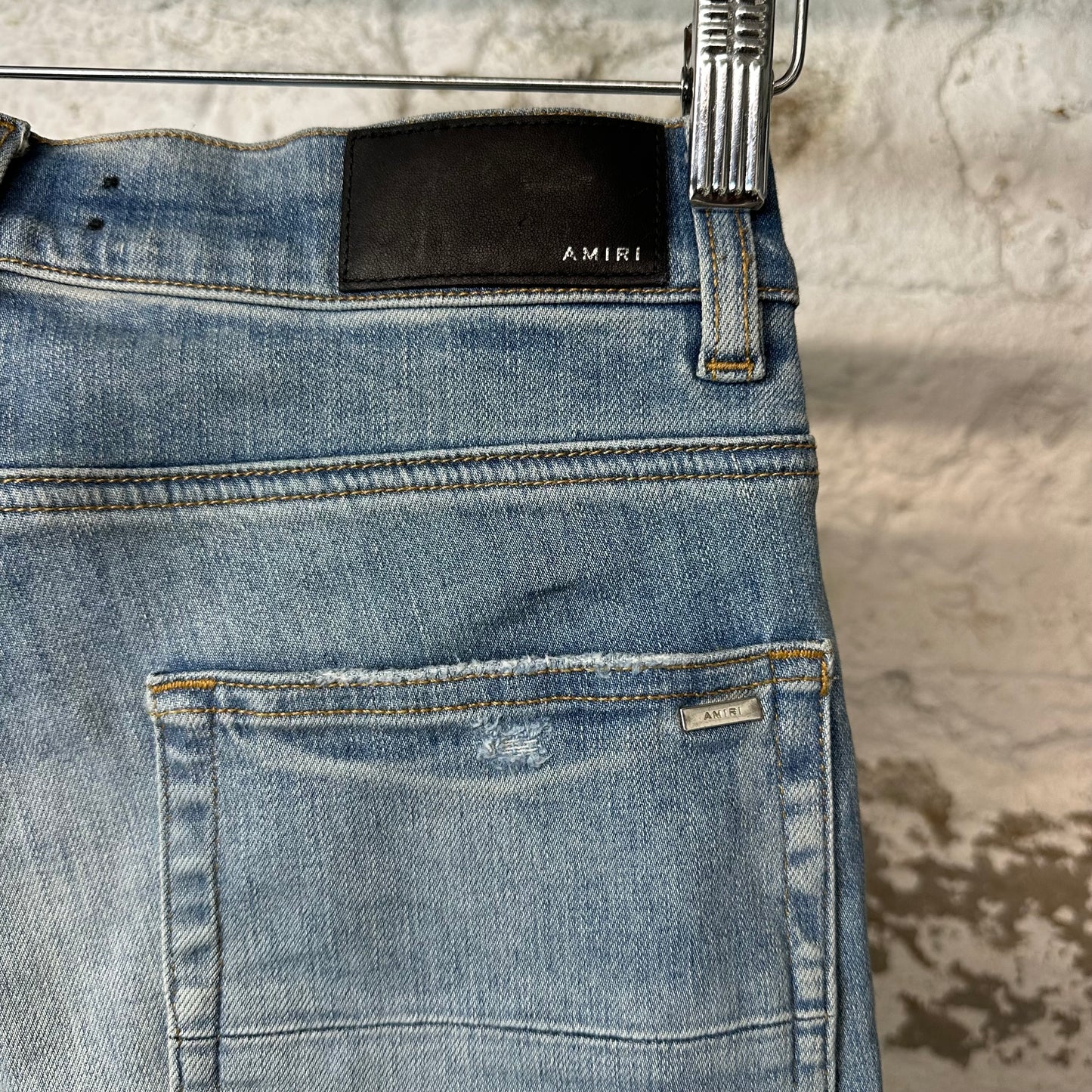 Amiri MX2 Multicolor Flannel Blue Denim Jeans Sz 29