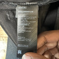 Amiri Leather Stagger Spell Waxed Black Denim Jeans Sz 34