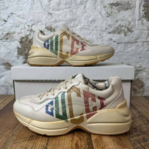 Gucci Rython Rainbow Glitter Cream Sneaker Sz 6 (38.5) No Box