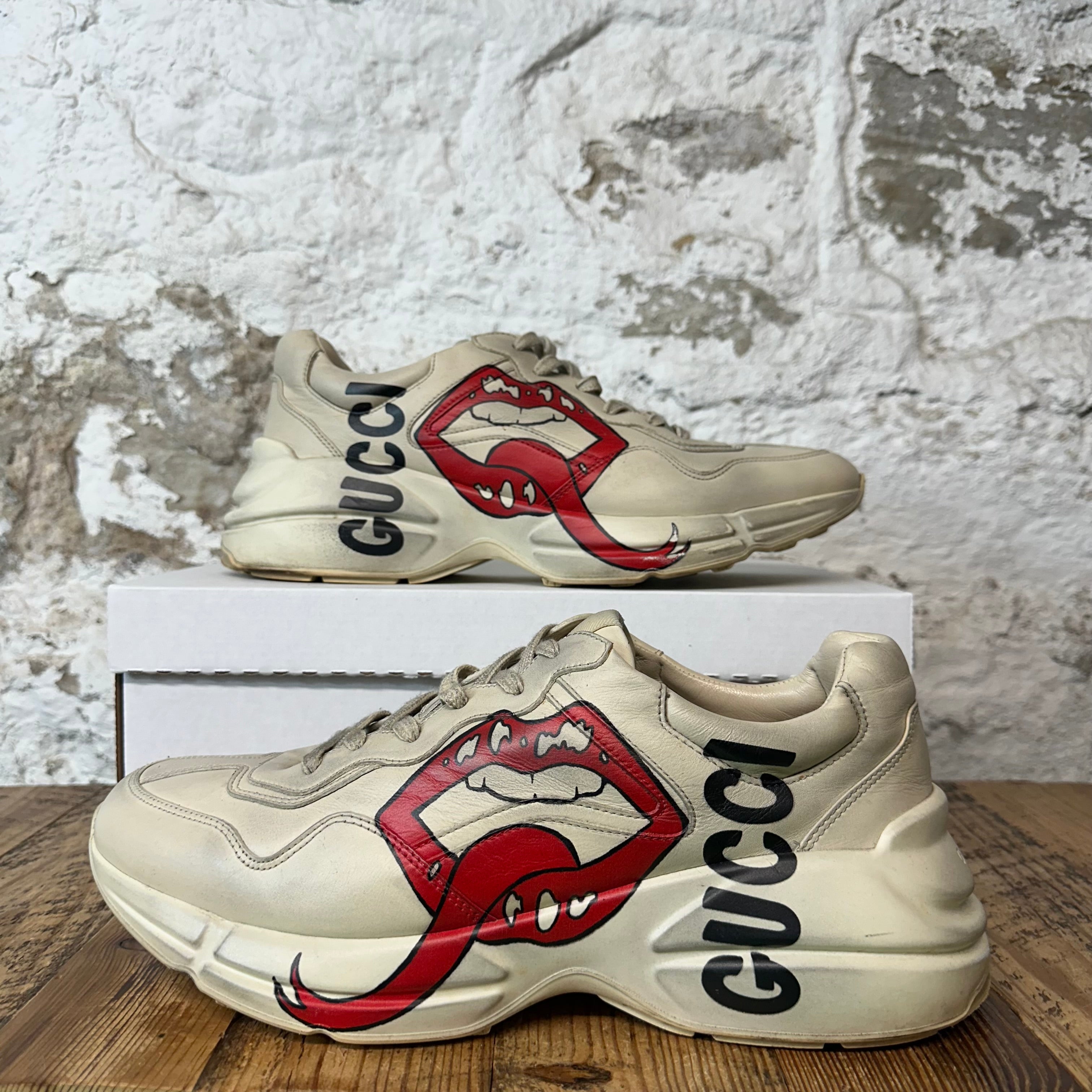 Gucci Rhyton Mouth Logo Cream Sneaker Sz 10