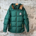 Moncler Mariveles Logo Green Puffer Jacket Sz M (2)