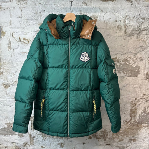 Moncler Mariveles Logo Green Puffer Jacket Sz M (2)